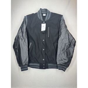 Nike | Jackets & Coats | Nike Nsw Sportswear Leather Wool Zip Moto